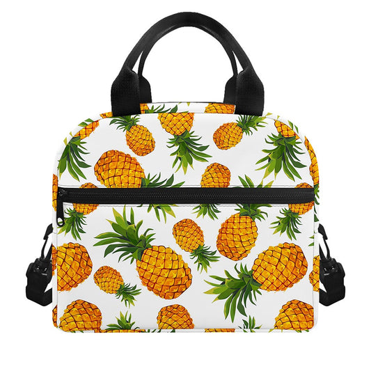 Summer Pineapple Pattern Print Insulated Lunch Bag
