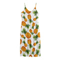 Summer Pineapple Pattern Print Jersey Midi Cami Dress