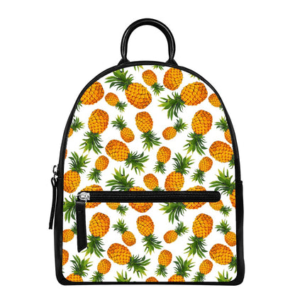 Summer Pineapple Pattern Print Leather Backpack