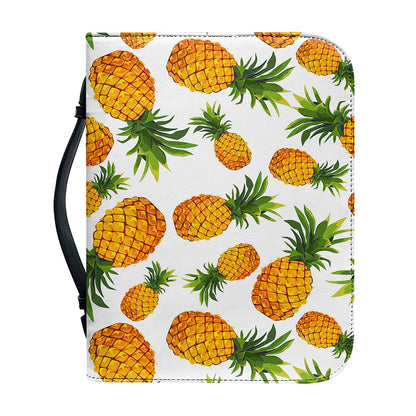 Summer Pineapple Pattern Print Leather Bible Cover
