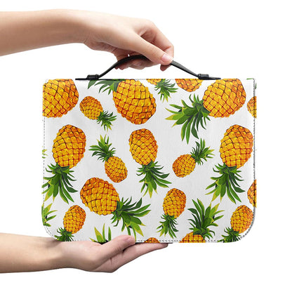 Summer Pineapple Pattern Print Leather Bible Cover