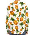 Summer Pineapple Pattern Print Long Sleeve Baseball Jersey