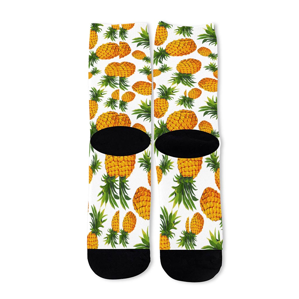 Summer Pineapple Pattern Print Long Socks