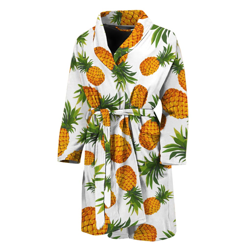 Summer Pineapple Pattern Print Men's Bathrobe