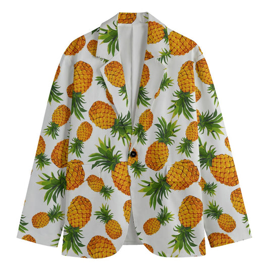 Summer Pineapple Pattern Print Men's Blazer