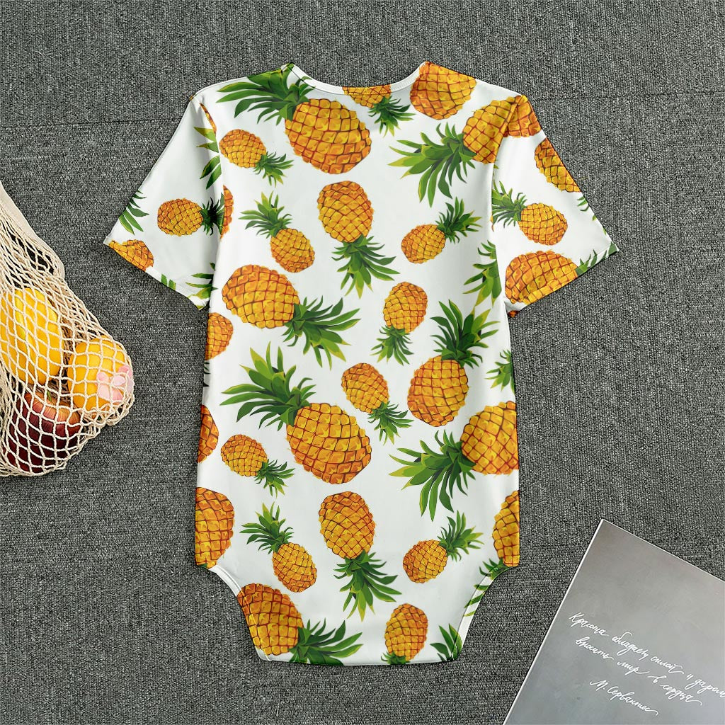 Summer Pineapple Pattern Print Men's Bodysuit