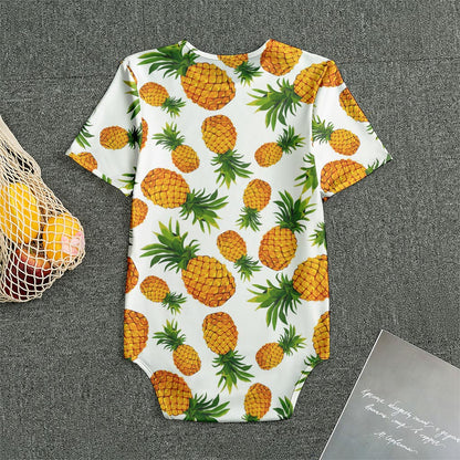 Summer Pineapple Pattern Print Men's Bodysuit