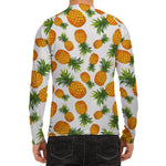 Summer Pineapple Pattern Print Men's Long Sleeve Rash Guard