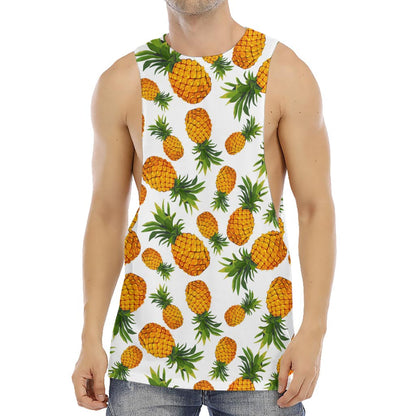 Summer Pineapple Pattern Print Men's Muscle Tank Top