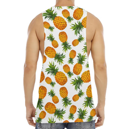 Summer Pineapple Pattern Print Men's Muscle Tank Top