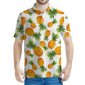 Summer Pineapple Pattern Print Men's Polo Shirt