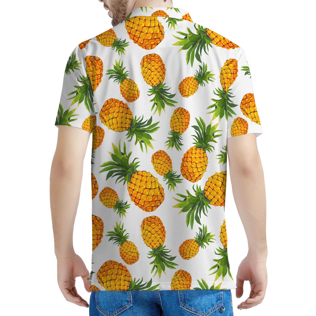 Summer Pineapple Pattern Print Men's Polo Shirt