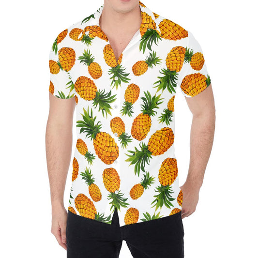 Summer Pineapple Pattern Print Men's Shirt