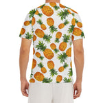 Summer Pineapple Pattern Print Men's Short Sleeve Rash Guard