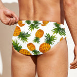 Summer Pineapple Pattern Print Men's Swim Briefs