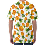 Summer Pineapple Pattern Print Men's Velvet T-Shirt