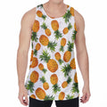 Summer Pineapple Pattern Print Men's Velvet Tank Top