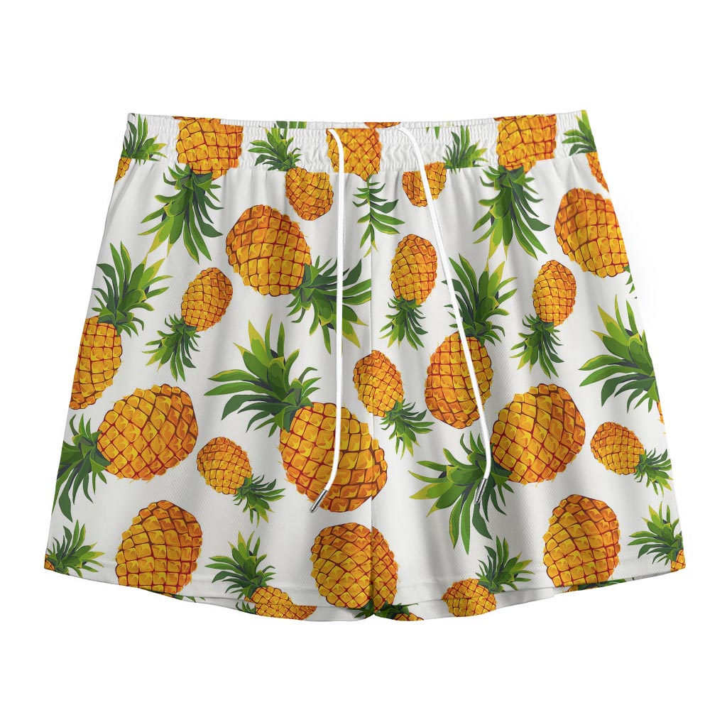 Summer Pineapple Pattern Print Mesh Shorts