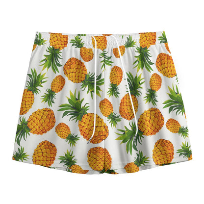Summer Pineapple Pattern Print Mesh Shorts