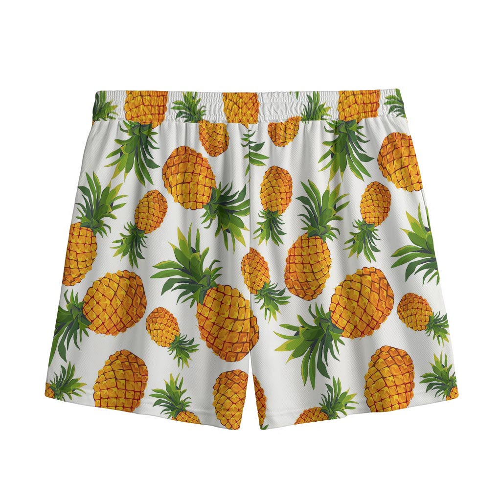 Summer Pineapple Pattern Print Mesh Shorts