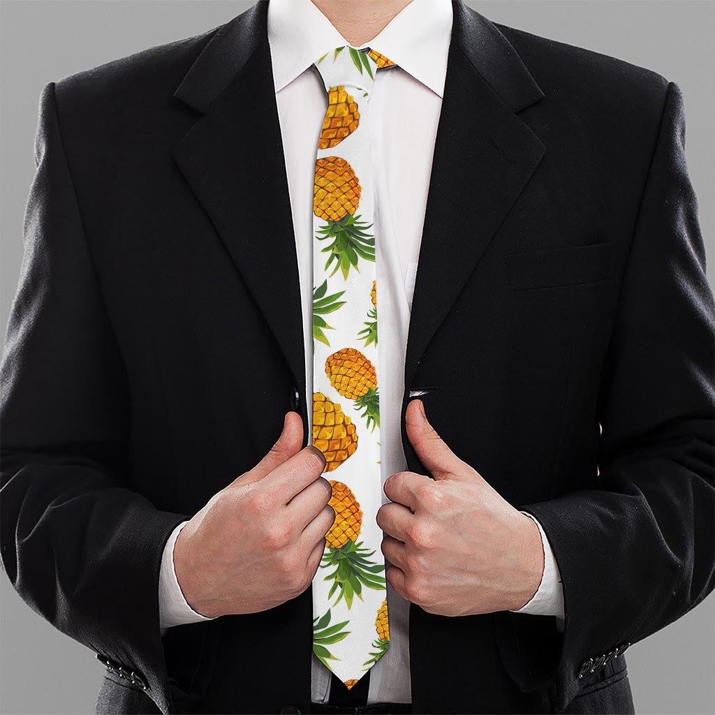 Summer Pineapple Pattern Print Necktie