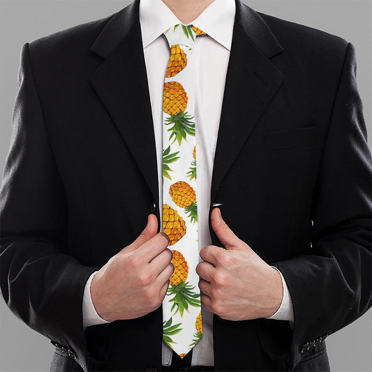 Summer Pineapple Pattern Print Necktie