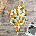 Summer Pineapple Pattern Print One Shoulder Bodysuit