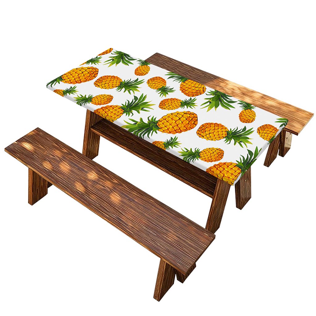 Summer Pineapple Pattern Print Picnic Table Cover