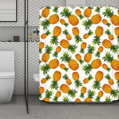 Summer Pineapple Pattern Print Polyester Shower Curtain