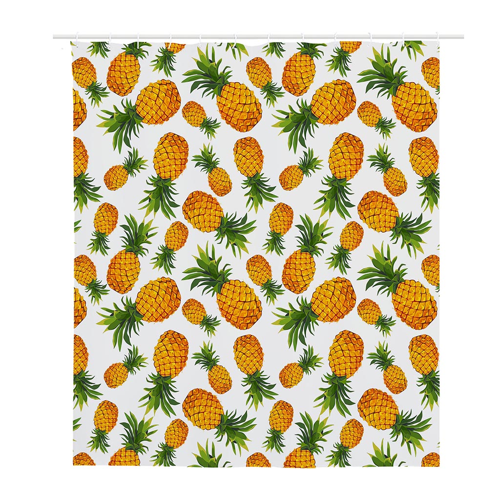 Summer Pineapple Pattern Print Polyester Shower Curtain