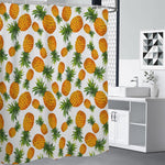 Summer Pineapple Pattern Print Premium Shower Curtain