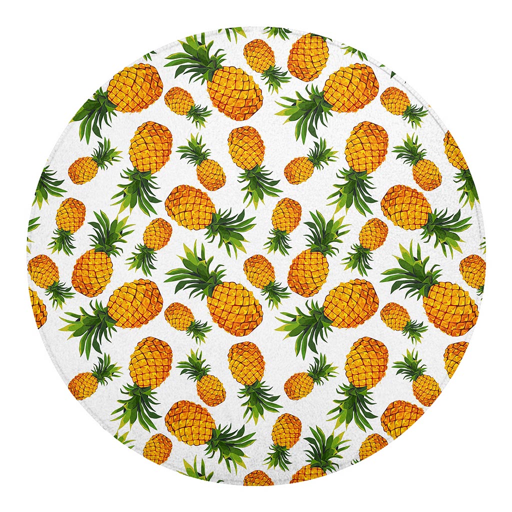 Summer Pineapple Pattern Print Round Blanket
