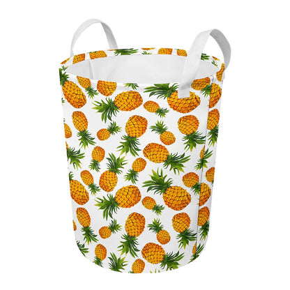 Summer Pineapple Pattern Print Round Laundry Basket