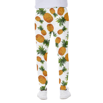 Summer Pineapple Pattern Print Scuba Joggers