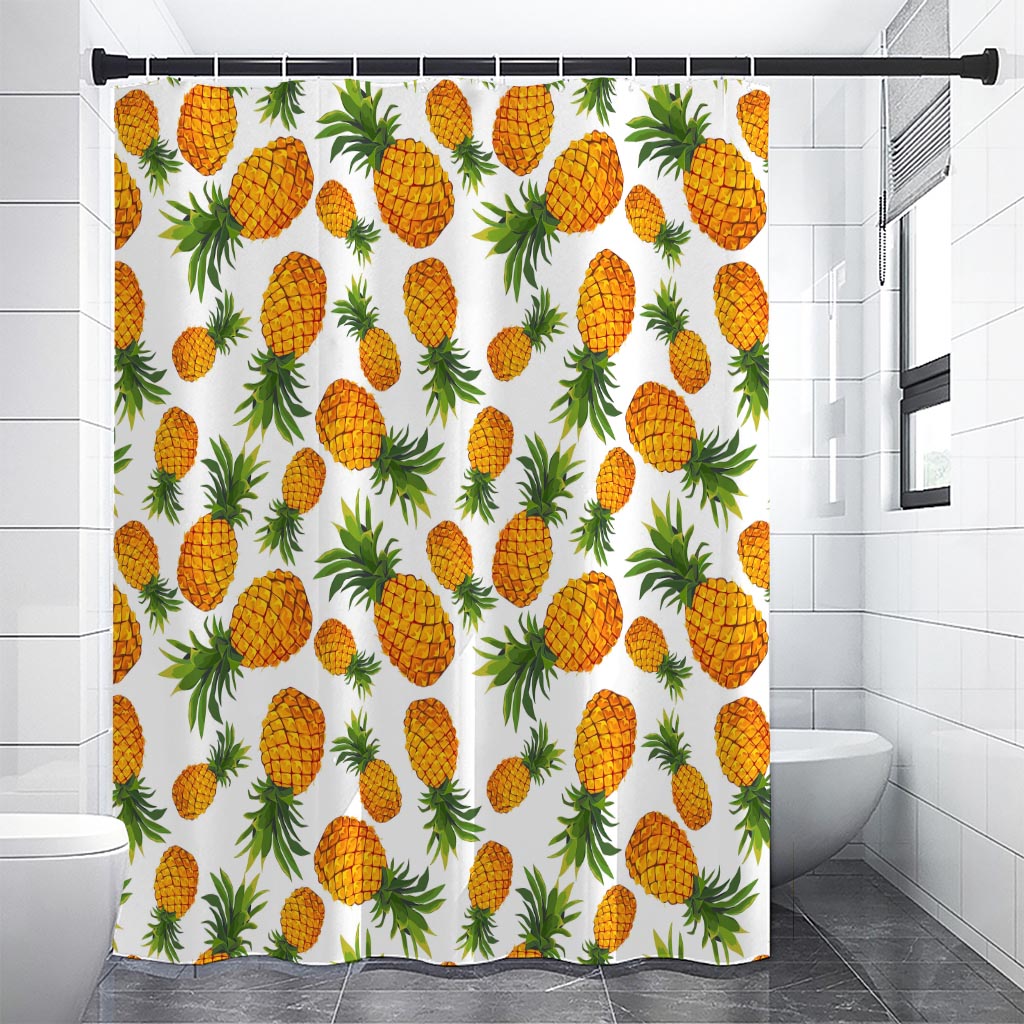 Summer Pineapple Pattern Print Shower Curtain