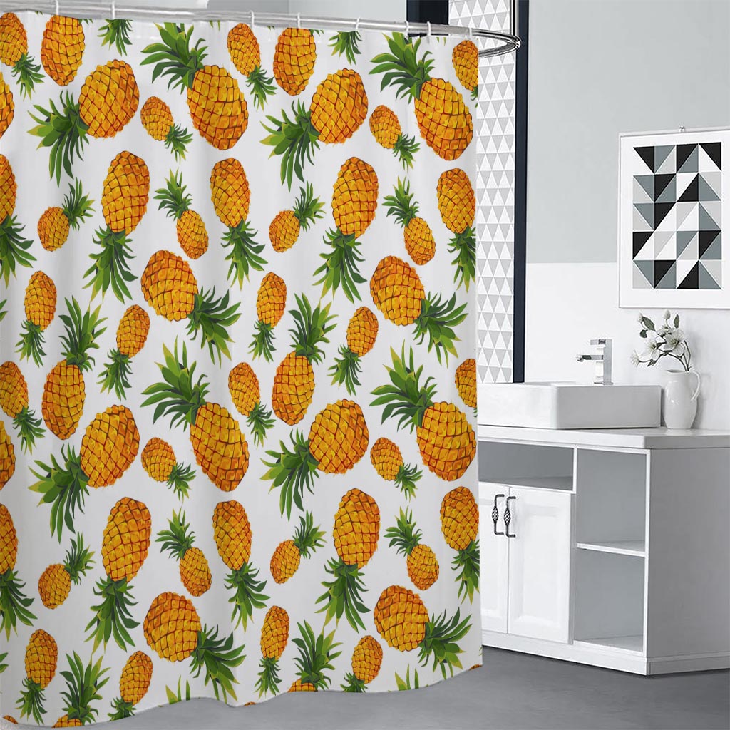 Summer Pineapple Pattern Print Shower Curtain