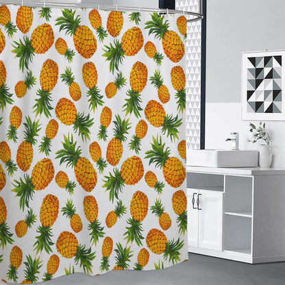 Summer Pineapple Pattern Print Shower Curtain