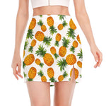 Summer Pineapple Pattern Print Side Slit Mini Skirt