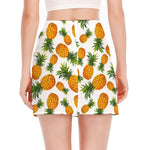 Summer Pineapple Pattern Print Side Slit Mini Skirt