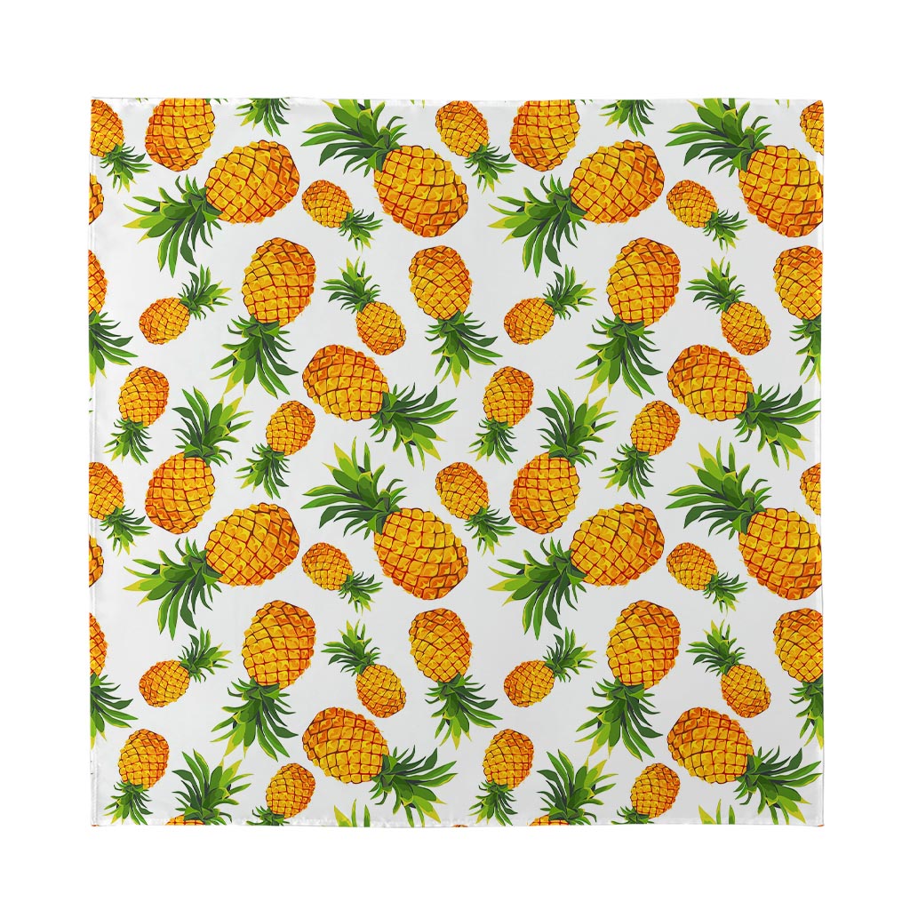 Summer Pineapple Pattern Print Silk Bandana