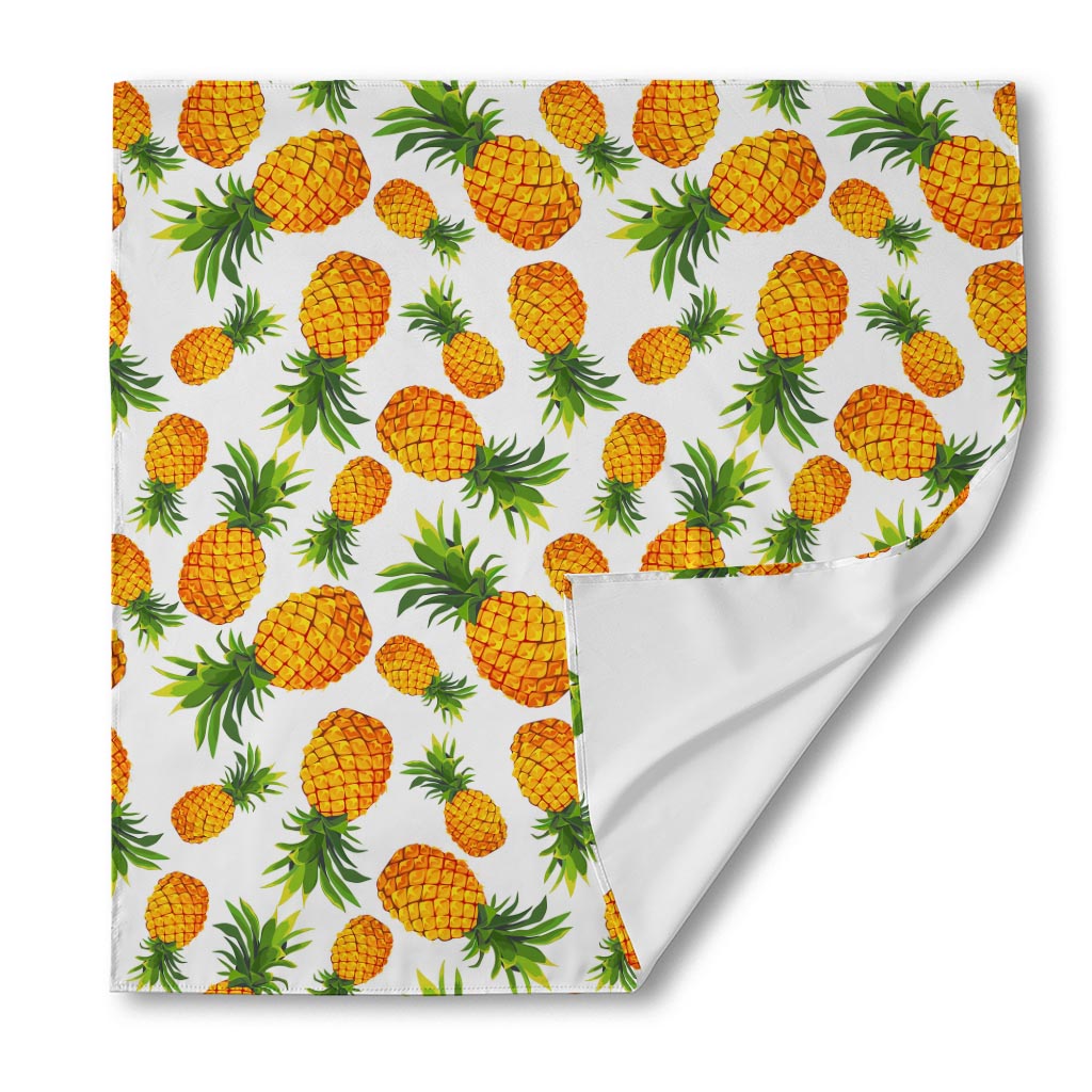 Summer Pineapple Pattern Print Silk Bandana