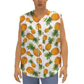 Summer Pineapple Pattern Print Sleeveless Baseball Jersey