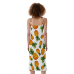 Summer Pineapple Pattern Print Slim Fit Midi Cami Dress