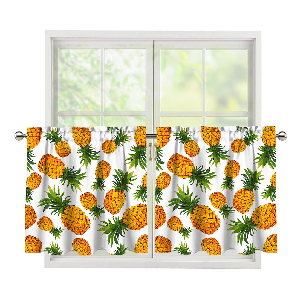 Summer Pineapple Pattern Print Tier Curtains