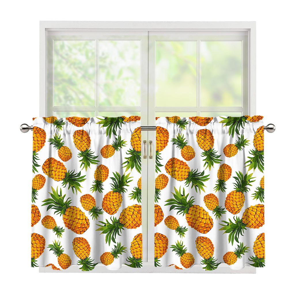 Summer Pineapple Pattern Print Tier Curtains