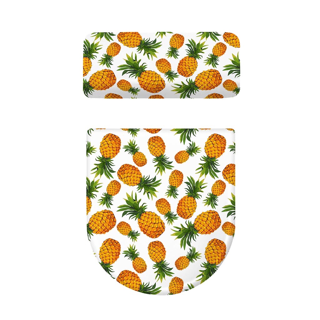 Summer Pineapple Pattern Print Toilet Lid And Tank Cover Set