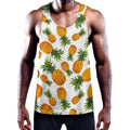 Summer Pineapple Pattern Print Men's Workout Tank Top