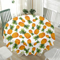 Summer Pineapple Pattern Print Waterproof Round Tablecloth