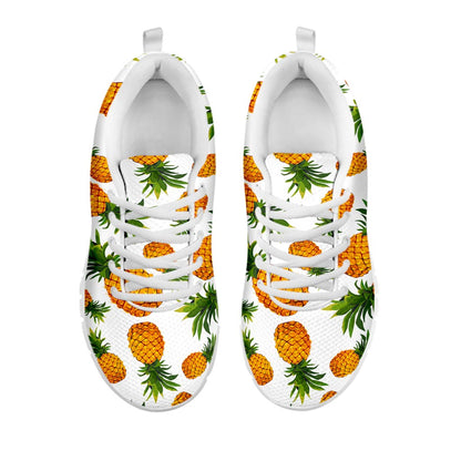 Summer Pineapple Pattern Print White Running Shoes