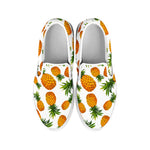 Summer Pineapple Pattern Print White Slip On Sneakers